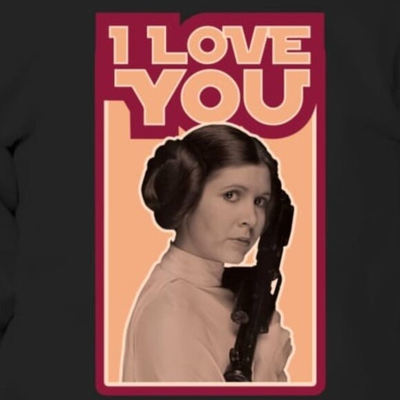 Princess Leia I Love You I Know Star Wars Graphic Sweatshirt 24 - Picture 2 of 5